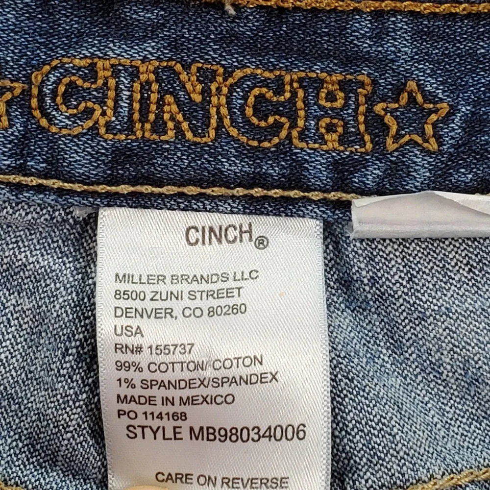Cinch Silver Label Performance Jeans Men 29x34 Blue Medium Wash MB98034006